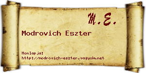 Modrovich Eszter névjegykártya